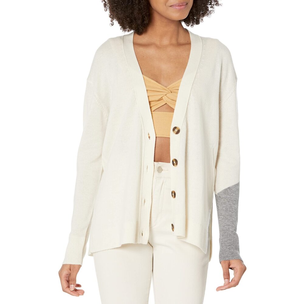 LABEL Go-To Cardi Putty/Light Grey XS